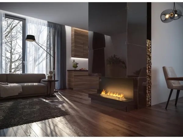 InFire - Beépíthető BIO kandalló 100x45 cm 3kW fekete