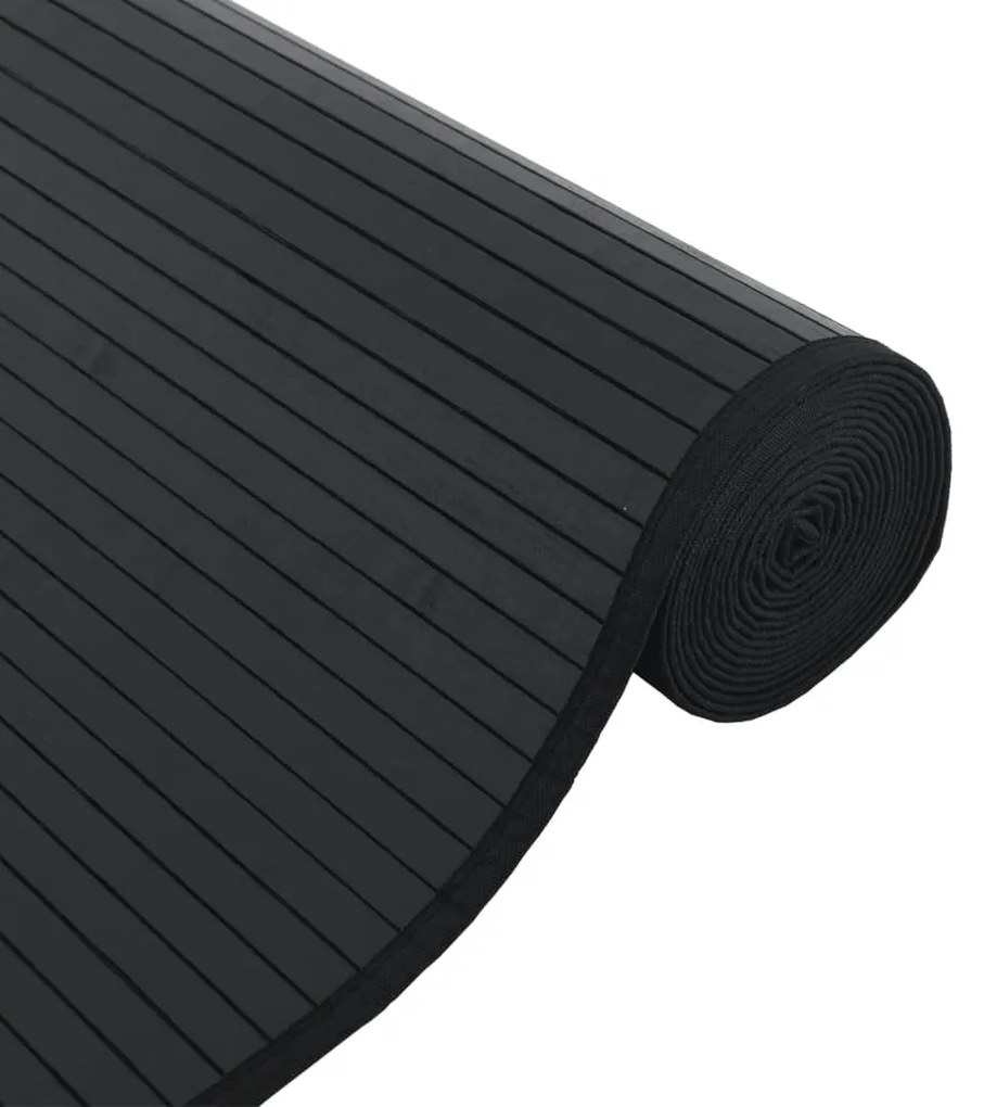 négyszögletű fekete bambusz szőnyeg 60 x 1000 cm