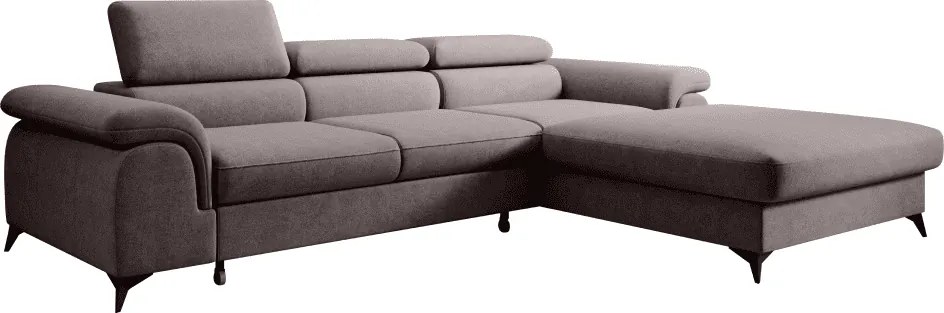 Kihúzható ülőgarnitúra, barna, jobbos, HORTY ROH