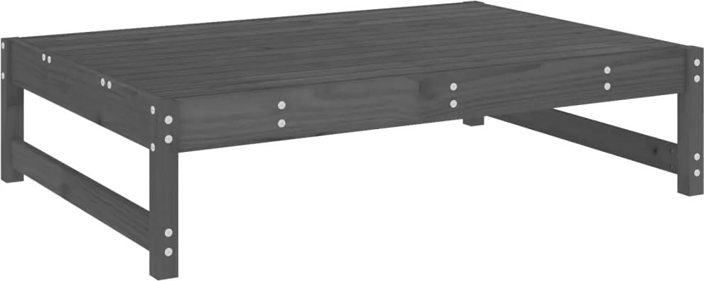 vidaXL szürke tömör fenyőfa kerti lábzsámoly párnával 120x80 cm