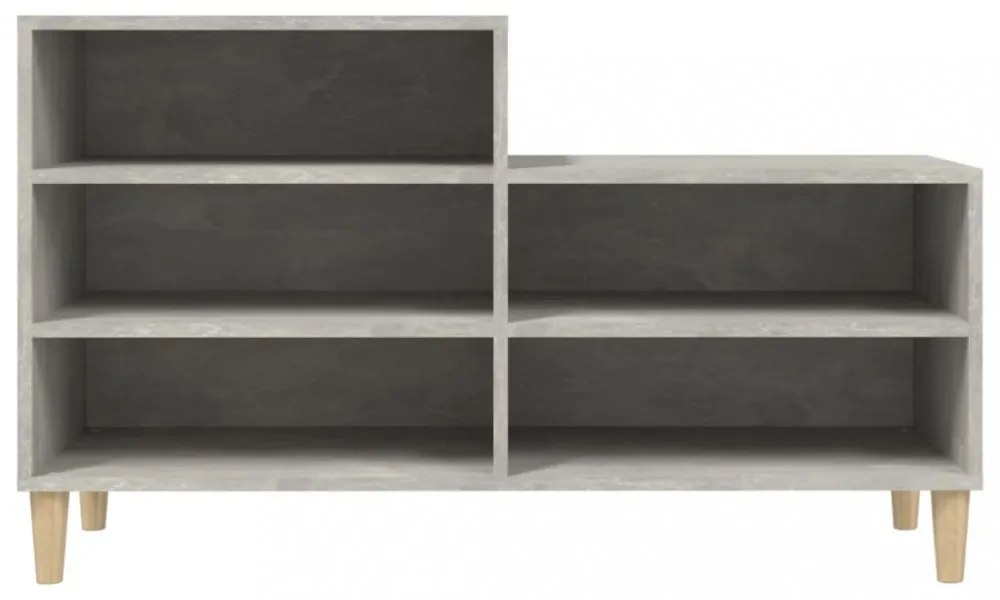 betonszürke szerelt fa cipőszekrény 102x36x60 cm