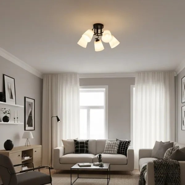 PAFOS felületre szerelhető csillár 5xE27/15W/230V fekete