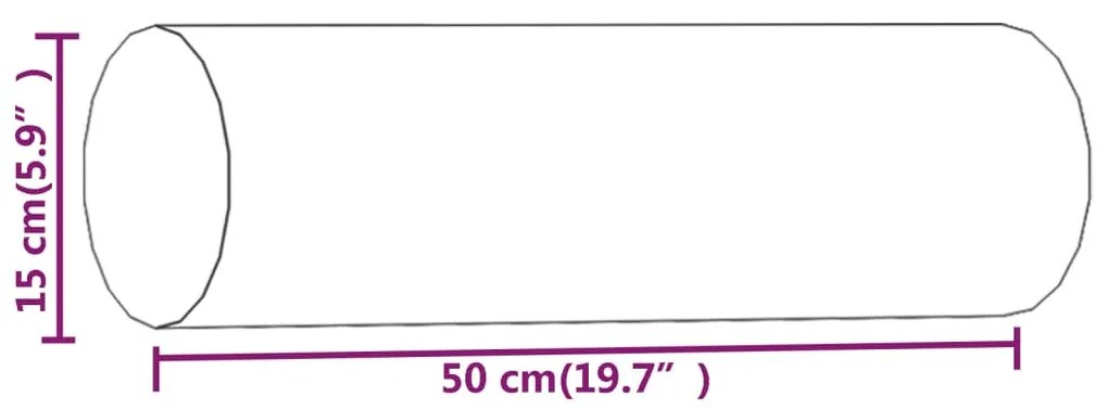 2 db sötétszürke bársony díszpárna Ø15x50 cm