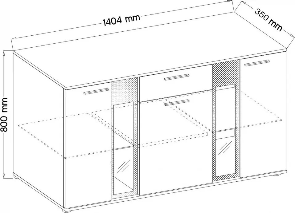 Komód, sonoma tölgyfa, SALESA II.