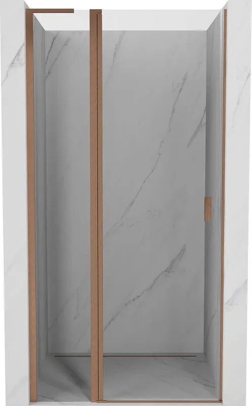 Mexen Mist L nyíló zuhanyajtó 110 cm, átlátszó, szálcsiszolt réz - 8A4L-110-000-65-00