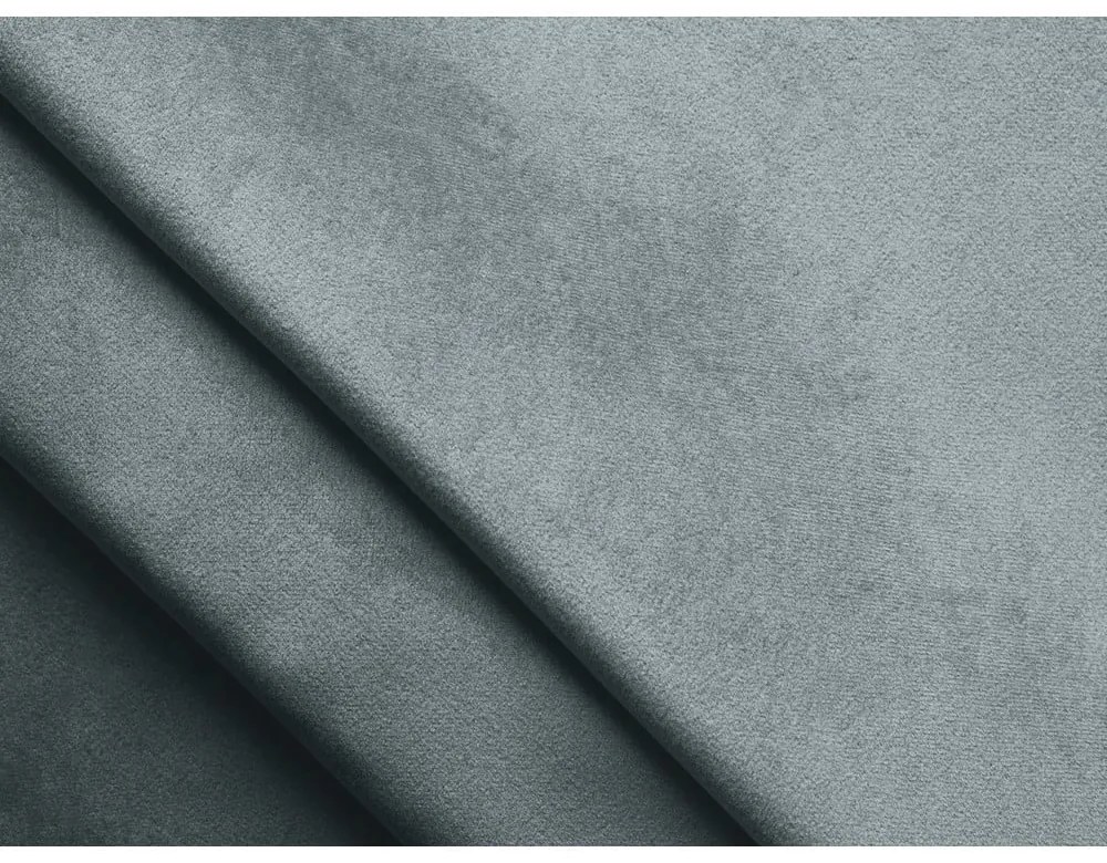 Kék bársony kinyitható-tárolóhelyes (U alakú) sarokkanapé Kalena – Makamii