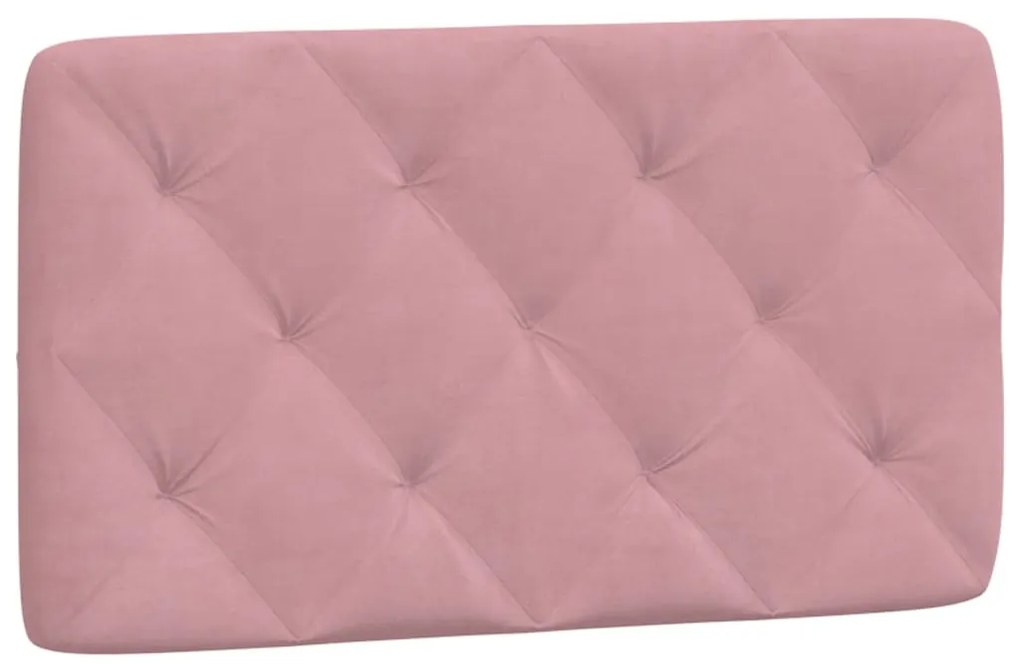 rózsaszín bársony ágykeret LED-ekkel matrac nélkül 90 x 200 cm