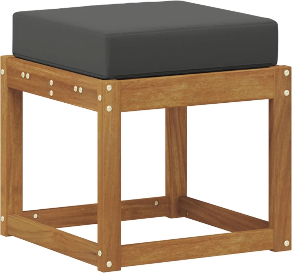 vidaXL Székpad Természetes és antracit 43 x 43 x 37 cm Tömör Akácfa