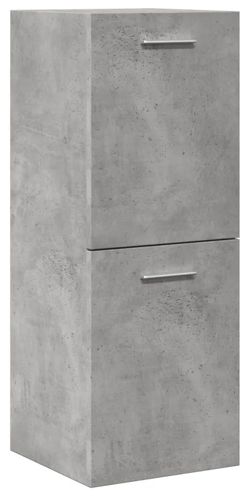 Betonszürke szerelt fa függő fürdőszobaszekrény 30 x 30 x 80 cm
