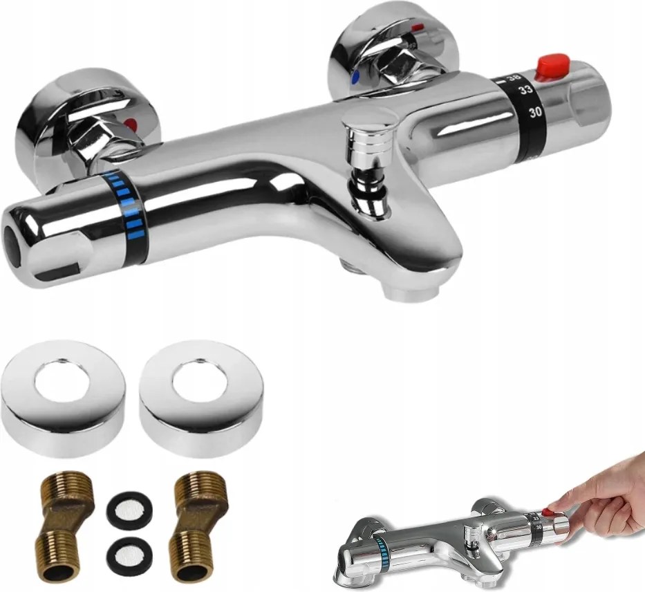 Termosztátos Kád Csaptelep Fali Zuhany Termosztát Szett