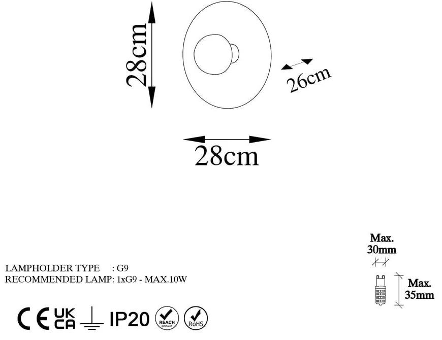 Rézszínű fali lámpa ø 28 cm Kurt – Opviq lights