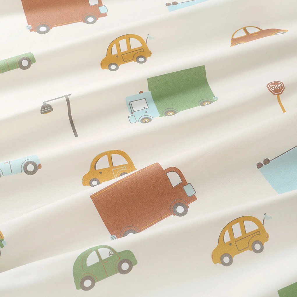 Goldea gyerek pamut függöny - az autók világa 240x150 cm
