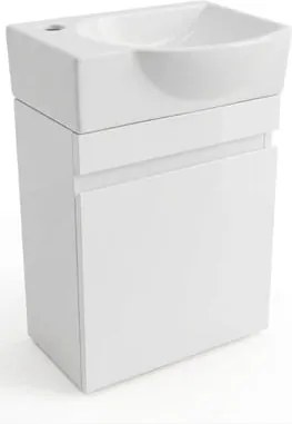 Naturel Verona Fürdőszobaszekrény mosdóval 40x53,2x22 cm fehér fényes VERONA40BLBL