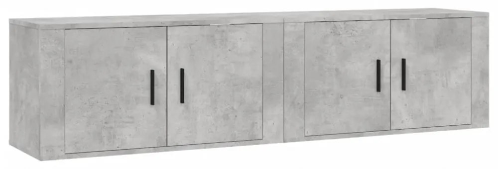 2 db betonszürke fali TV-szekrény 80 x 34,5 x 40 cm