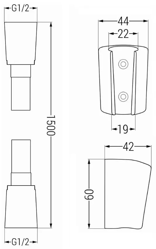 Mexen tartozékok - 1 pontos kézizuhany készlet R-75, króm / fehér, 785756052-02