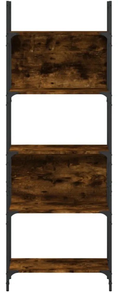 5 szintes füstös tölgy szerelt fa könyvespolc 60,5x24x166,5 cm