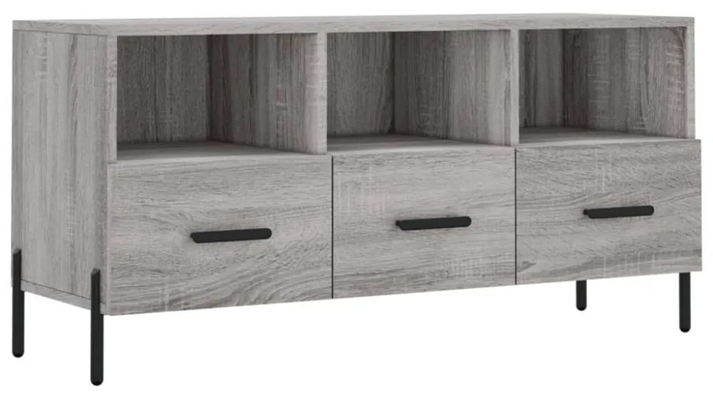 szürke sonoma színű szerelt fa TV-szekrény 102 x 36 x 50 cm