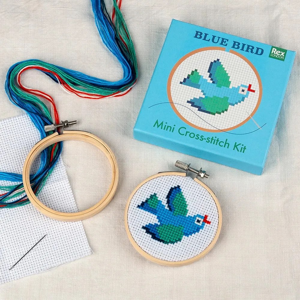 Kreatív készlet Cross-stitch Kit Blue Bird – Rex London