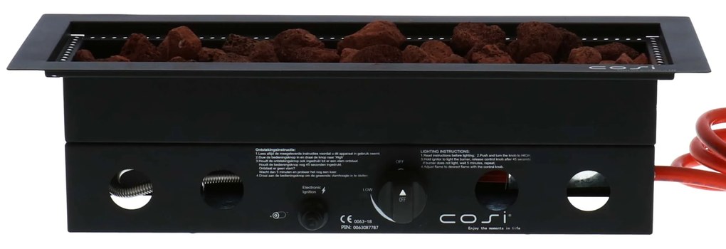 COSI gázkandalló - Cosiburner típusú, hosszanti - fekete
