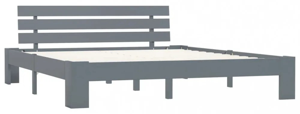szürke tömör fenyőfa ágykeret 180 x 200 cm