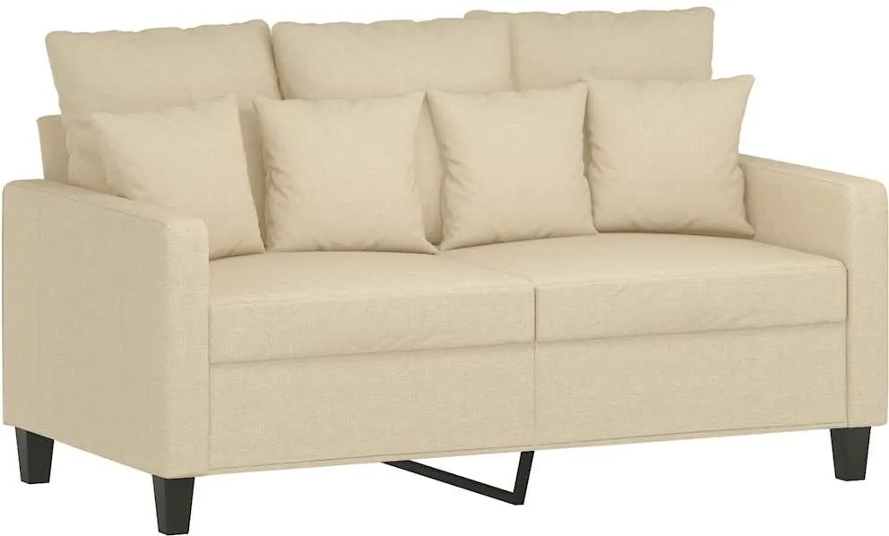 vidaXL kétszemélyes krémszínű szövetkanapé 120 cm