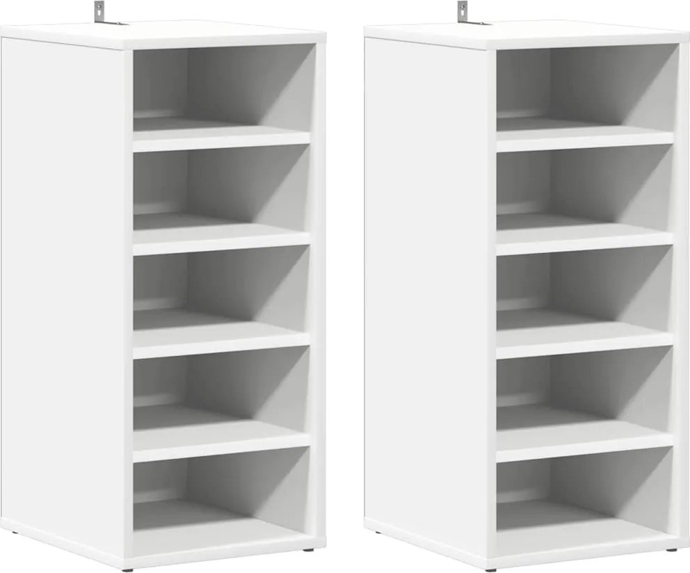 vidaXL 2 db fehér szerelt fa cipősszekrény 31,5 x 35 x 70 cm