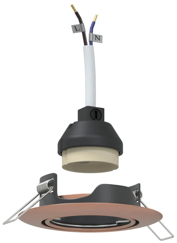 Beépített Spotlámpák 12 db Kerek GU10 Réz Ø90 mm Acél