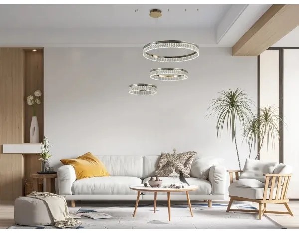 LED fényerőszabályozható kristálycsillár kábelen THALIA LED/120W/230V 3000-6000K + távirányító