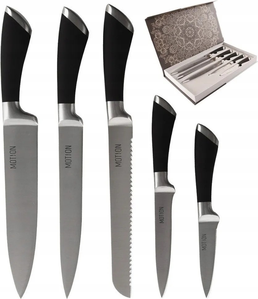 Konyhai Kés Készlet Acél Csúszásgátló Markolat 5 Db-os