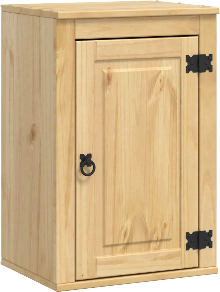 vidaXL Cabinet polcokkal SKI Mézes Barna 60 x 32 x 40 cm Tömör fenyőfa