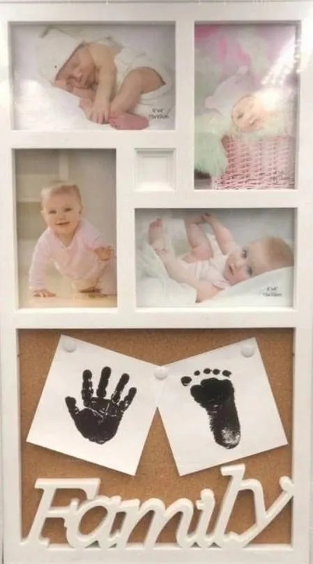 Fotókeret Lábnyom Emlék Család Family Családi Fotók Fehér XXX