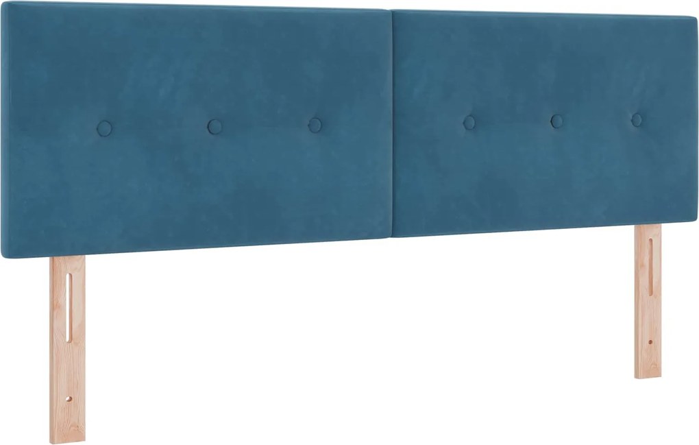 vidaXL LED ágytámla LED -es lámpákkal Kék 160 cm Poliészter