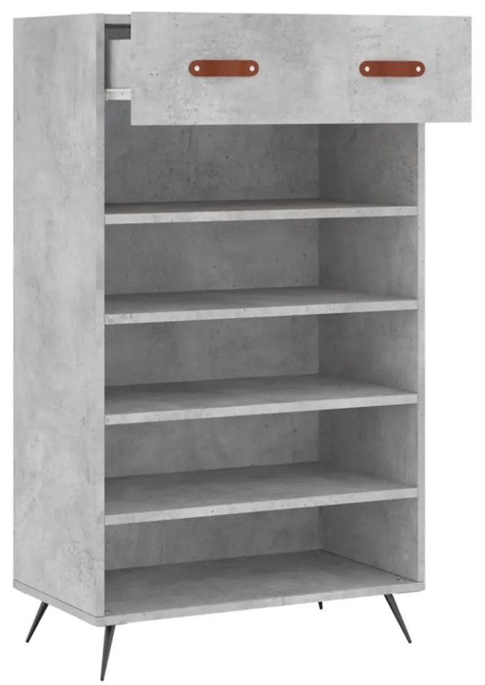 betonszürke szerelt fa cipőszekrény 60x35x105 cm