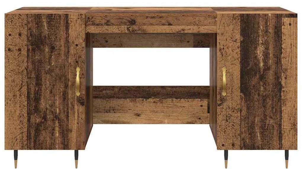 Asztal polcokkal tárolóval Régi fa 140 x 50 x 75 cm Faanyag