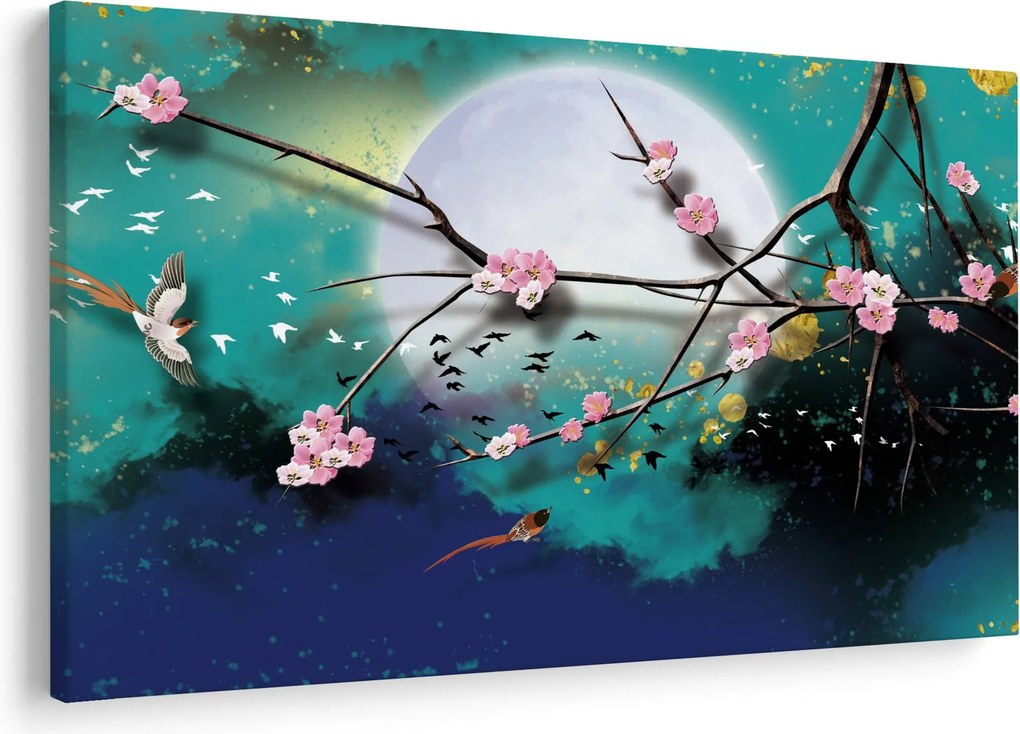 Kép - Fa, grafika (90x60 cm)