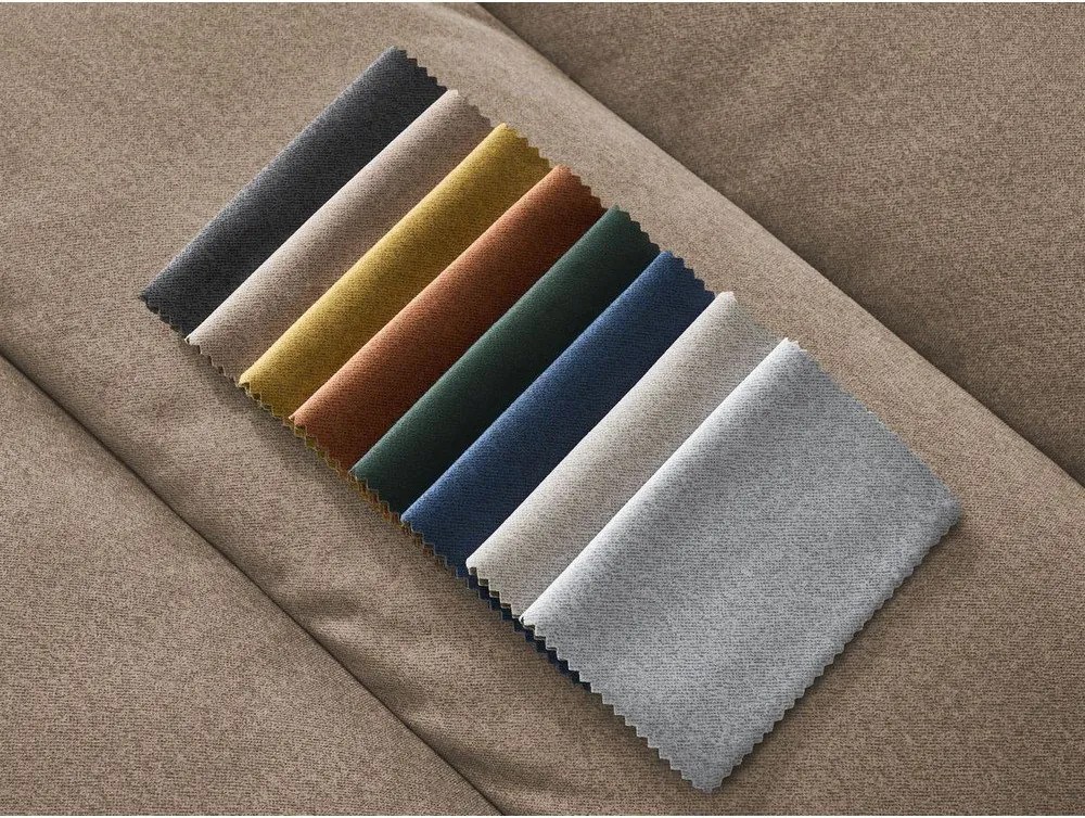 Szürkésbarna bársony sarokkanapé (bal oldali-heverő résszel) Sierra – Bobochic Paris