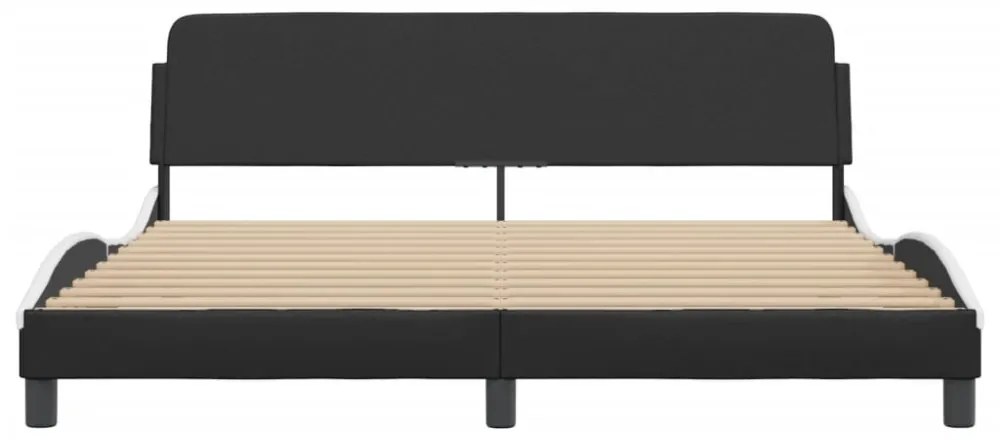 fekete és fehér műbőr ágykeret Dover 180x200 cm