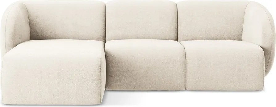 Bézs zsenília sarokkanapé (bal oldali-heverő résszel) Lani – Makamii