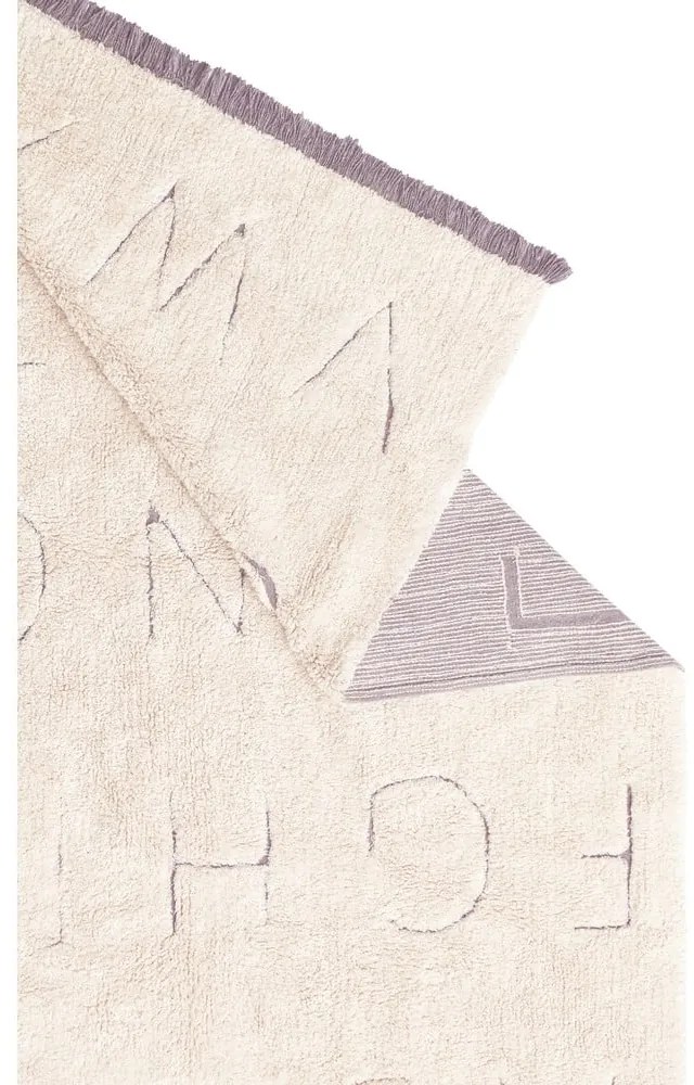 Krémszínű mosható kézi szövésű pamut gyerek szőnyeg 140x200 cm ABC – Lorena Canals