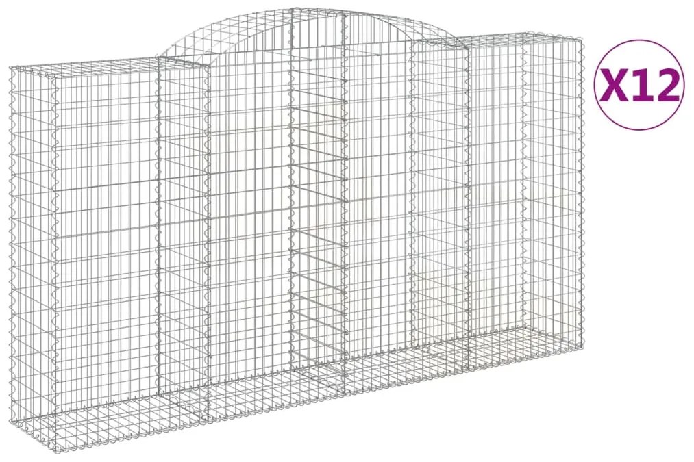 12 db íves horganyzott vas gabion kosár 300x50x160/180 cm