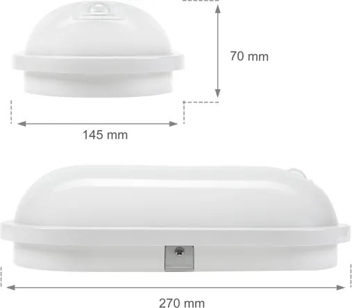 LED Nagy teherbírású lámpa PIR érzékelővel LED/20W/230V IP54