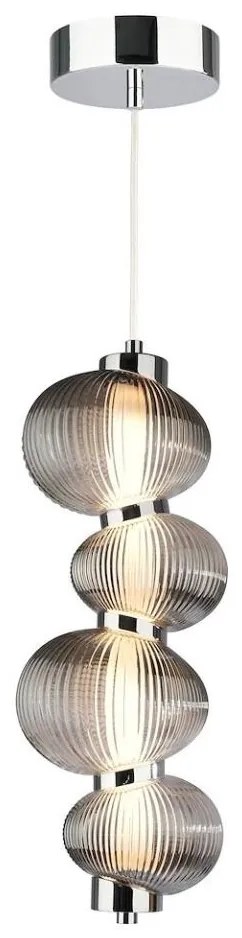 Kábeles LED csillár BOLLA LED/17W/230V, átm. 16 cm, fényes króm/füstszürke