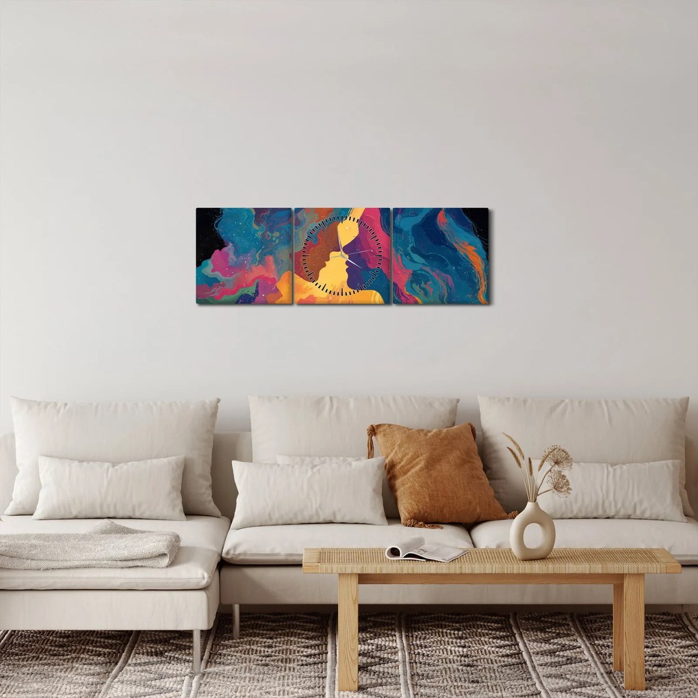 Kép - Kozmikus szerelem (órával) (90x30 cm)