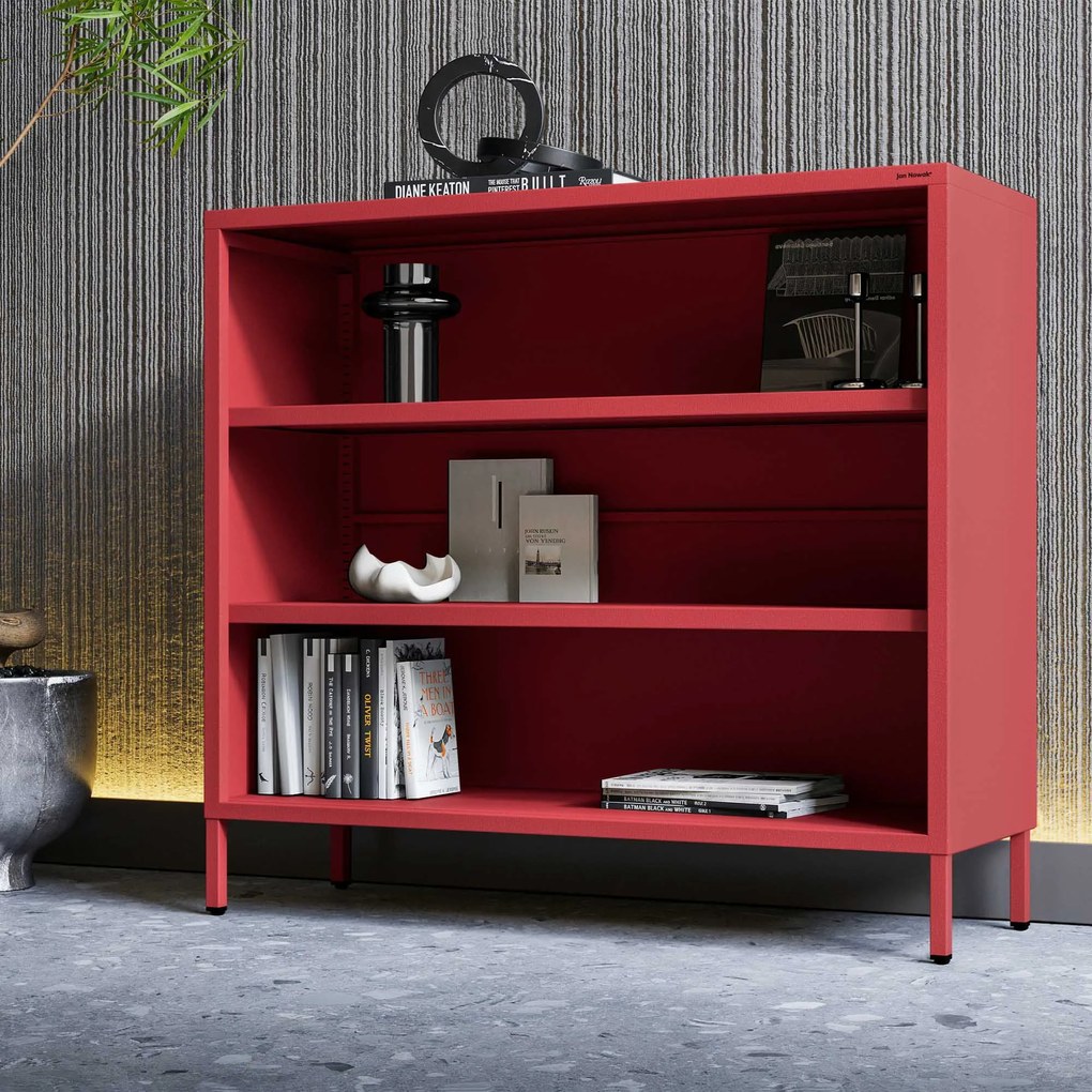 Alacsony polcos szekrény LUCA , 1000 x 900 x 350 mm, Modern: piros