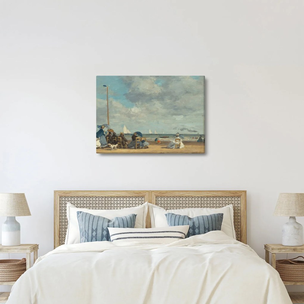 Kép - Eugène Boudin, Beach  at Trouville, reprodukciók (70x50 cm)