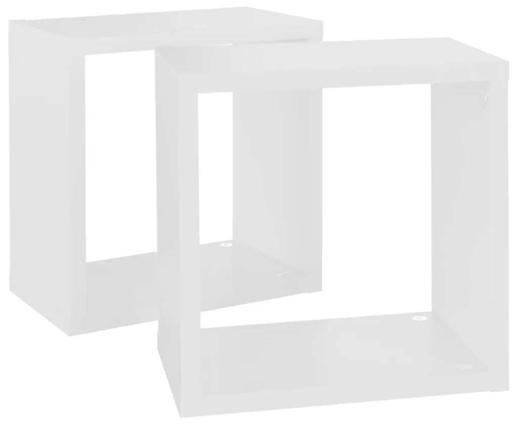 2 db fehér fali kockapolc 26 x 15 x 26 cm