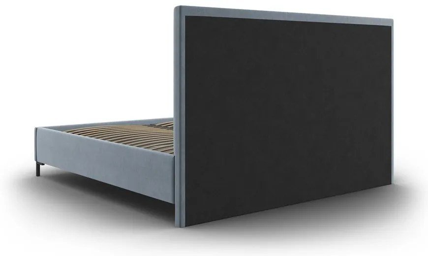 Világoskék kárpitozott ágyneműtartós franciaágy ágyráccsal 200x200 cm Casey – Mazzini Beds