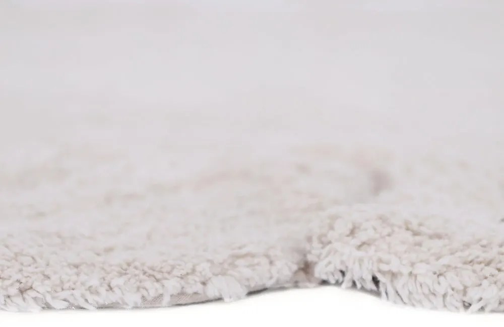 Krémszínű mosható kézi szövésű pamut gyerek szőnyeg ø110 cm Gabrielle – Nattiot