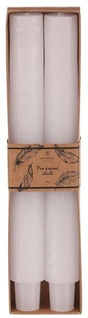 Kúpos gyertya szett, fehér, 2 db, paraffin