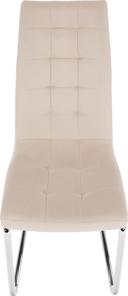 Étkezőszék, bézs Dulux Velvet szövet/króm, SALOMA NEW